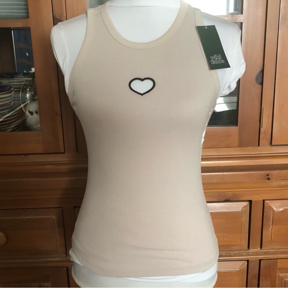 NWT Wild Fable Ribbed Tank Top with Heart Cut Out